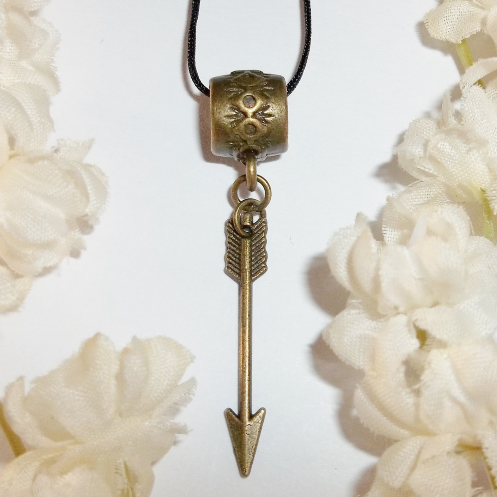 Southwestern Necklace Bronze Brown Arrow Unisex Pendant Charm Boho Style 4973